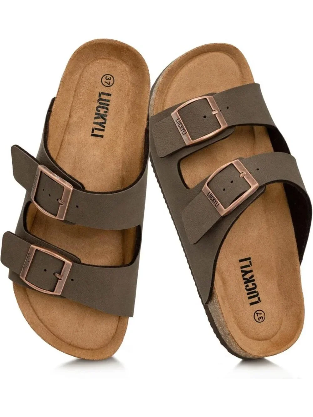 Kids Cork Footbed Slide Sandals with Adjustable Straps | Non-Slip Summer